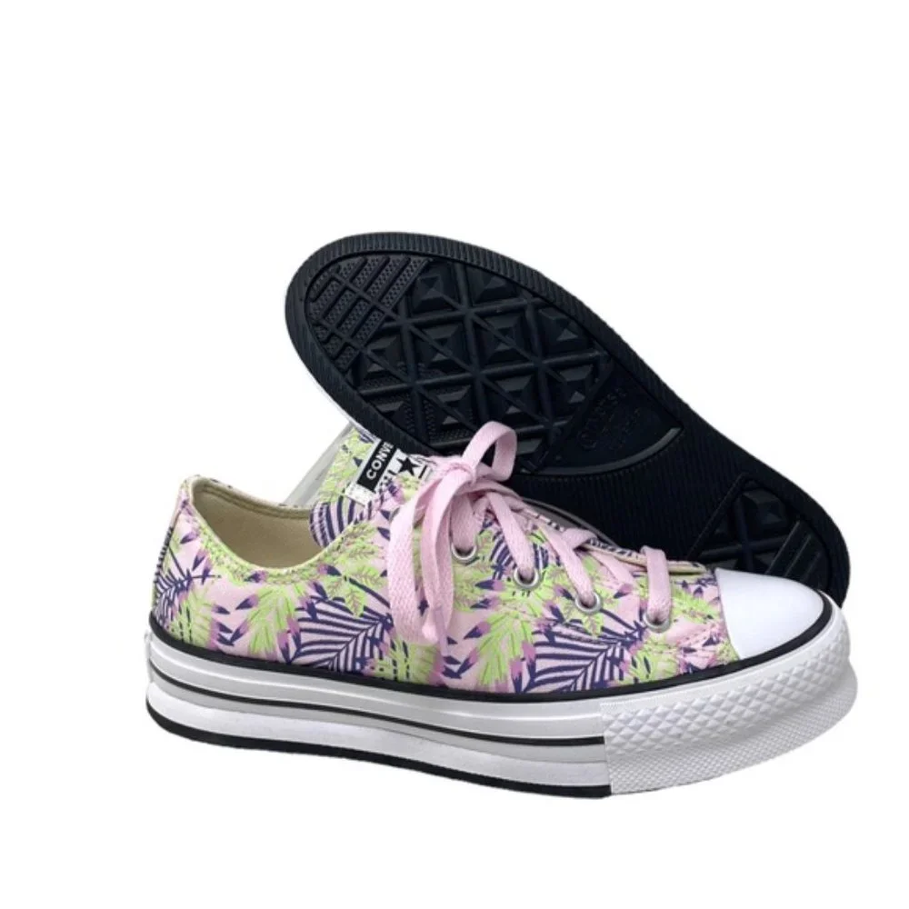 Converse Ctas Eva Lift OX Platform Low Sneakers Canvas Kids Women Pink A01200F